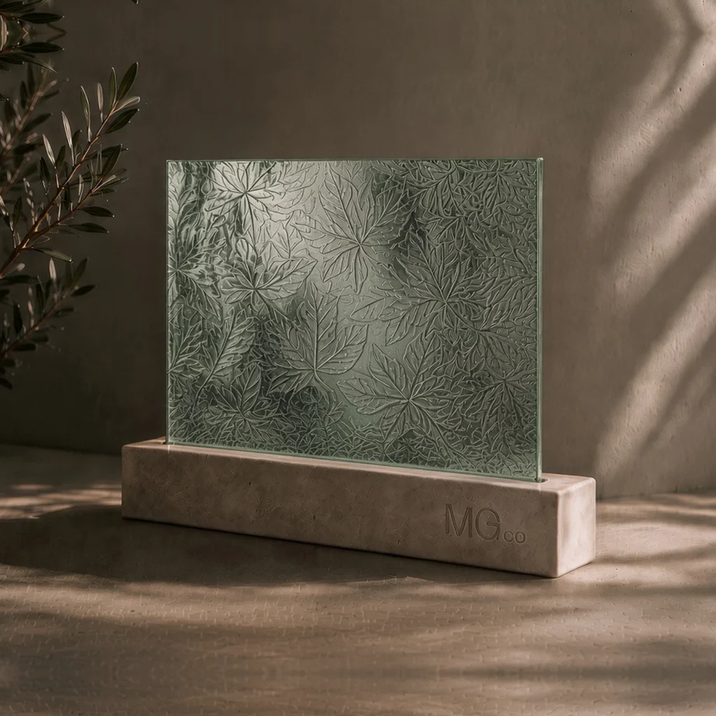 Green Autumn Leaf marble antique mirror sample