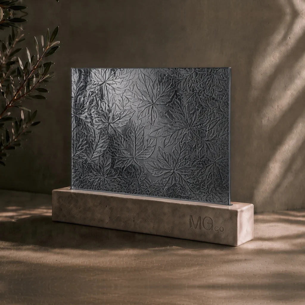 Grey Autumn Leaf stock antique mirror sample