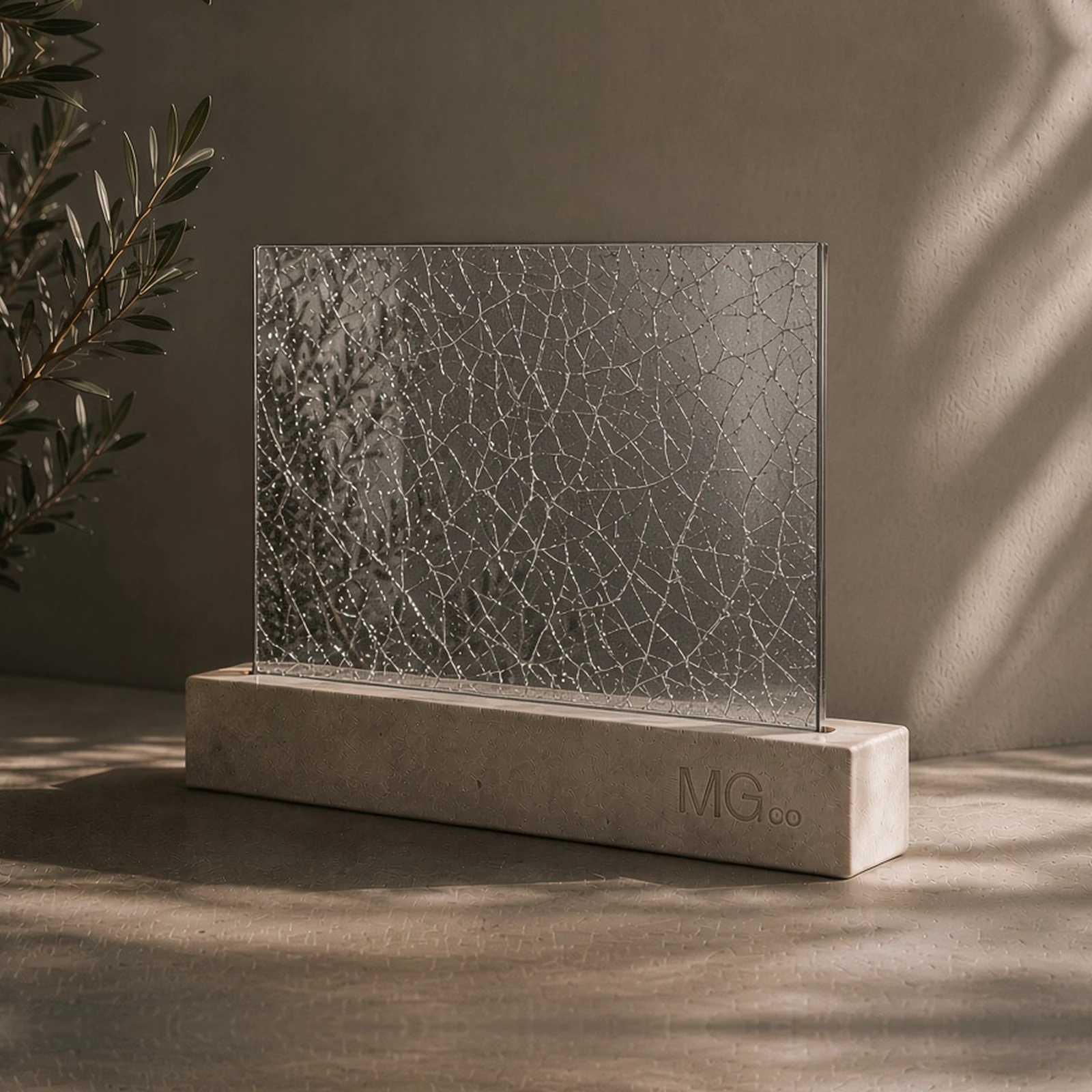 Grey crackle mirror sample