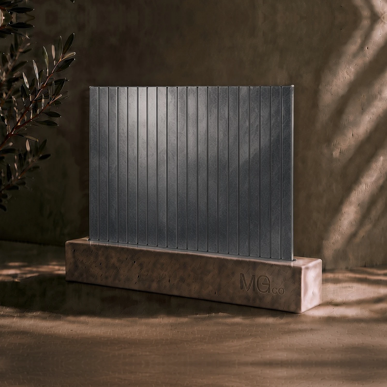 Grey 5mm reeded stock antique mirror sample