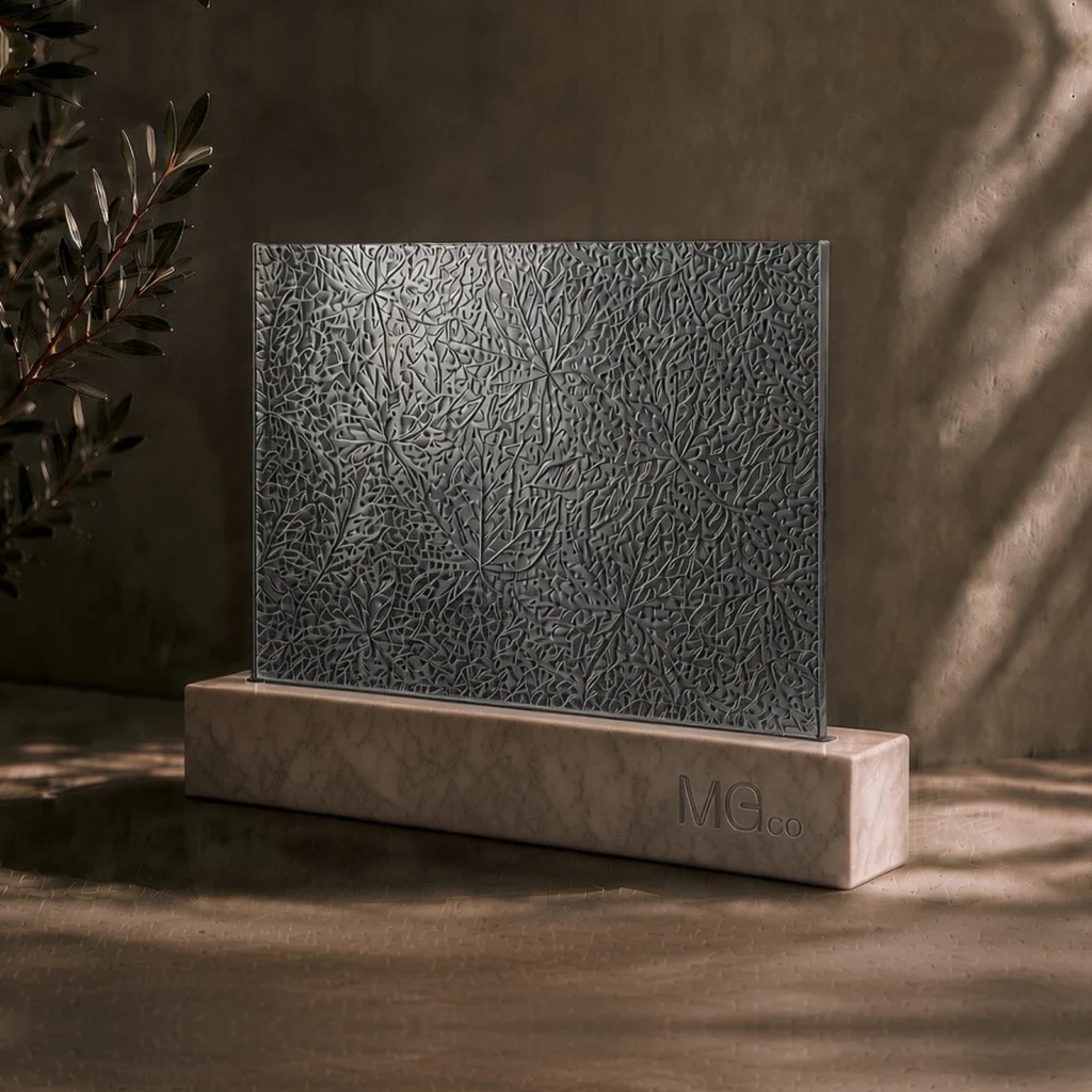 Grey Stippolyte textured mirror sample