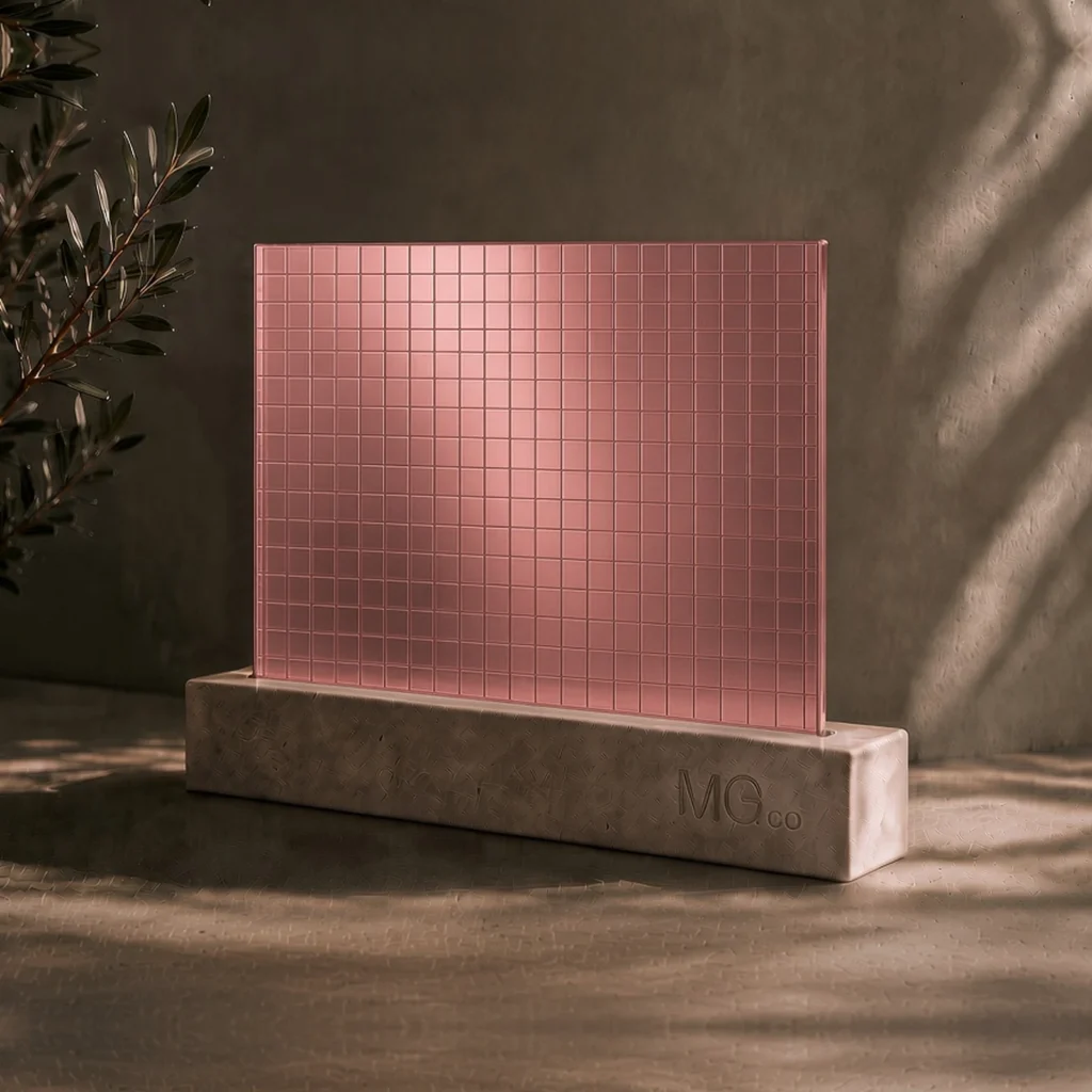 Pink-copper Digital textured mirror sample
