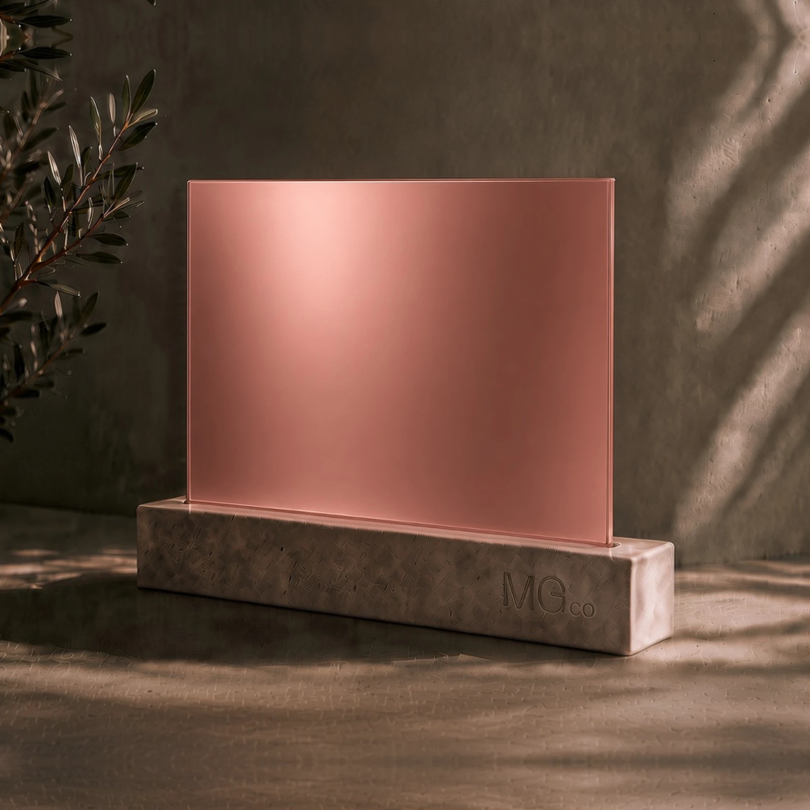Pink-copper satin all-over mirror sample