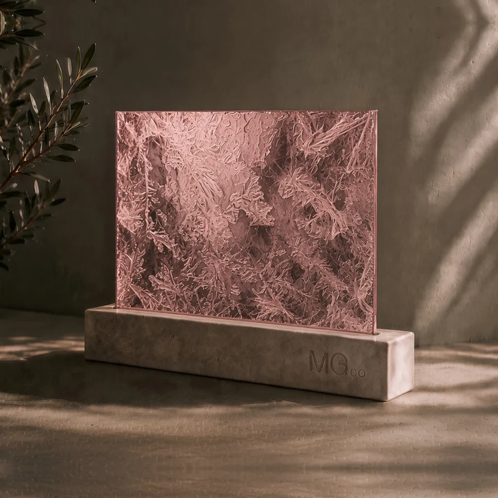 Pink Arctic marble antique mirror sample