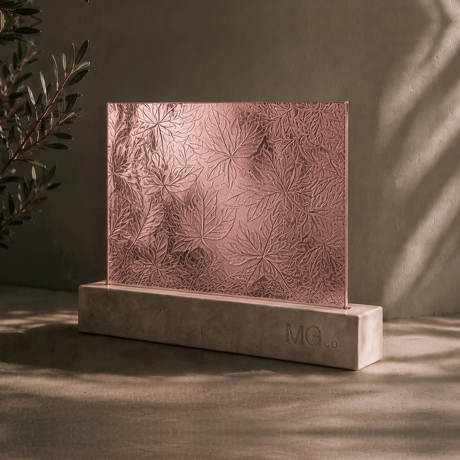 Pink Autumn Leaf marble antique mirror sample