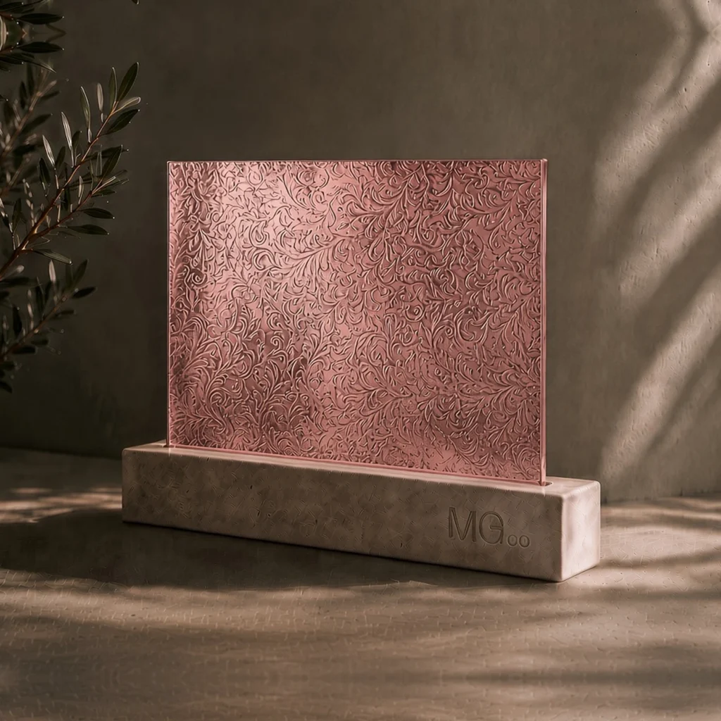 Pink Chantilly marble antique mirror sample