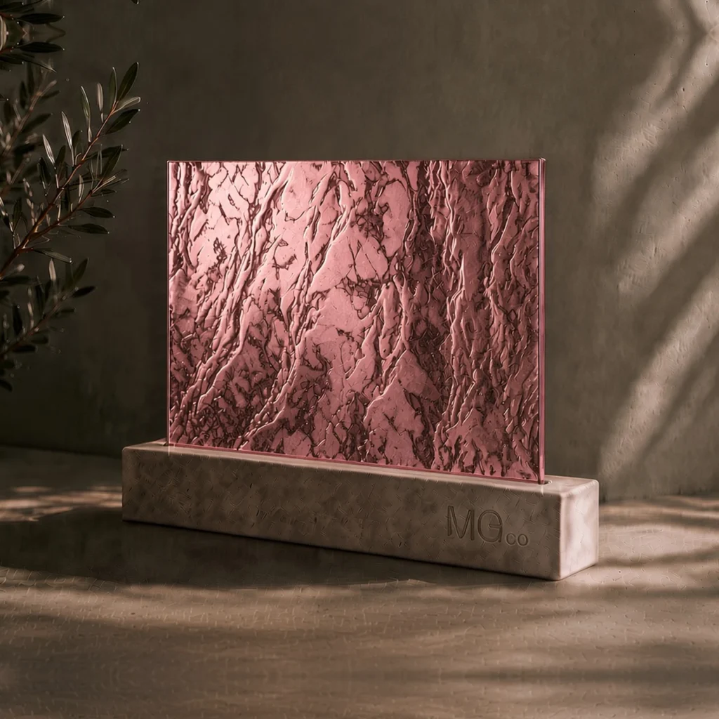 Pink Cotswold marble antique mirror sample