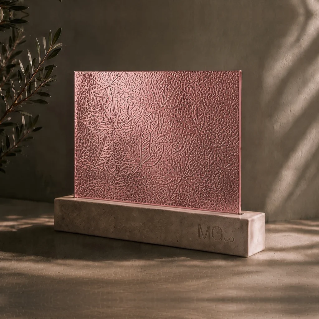 Pink Stippolyte marble antique mirror sample