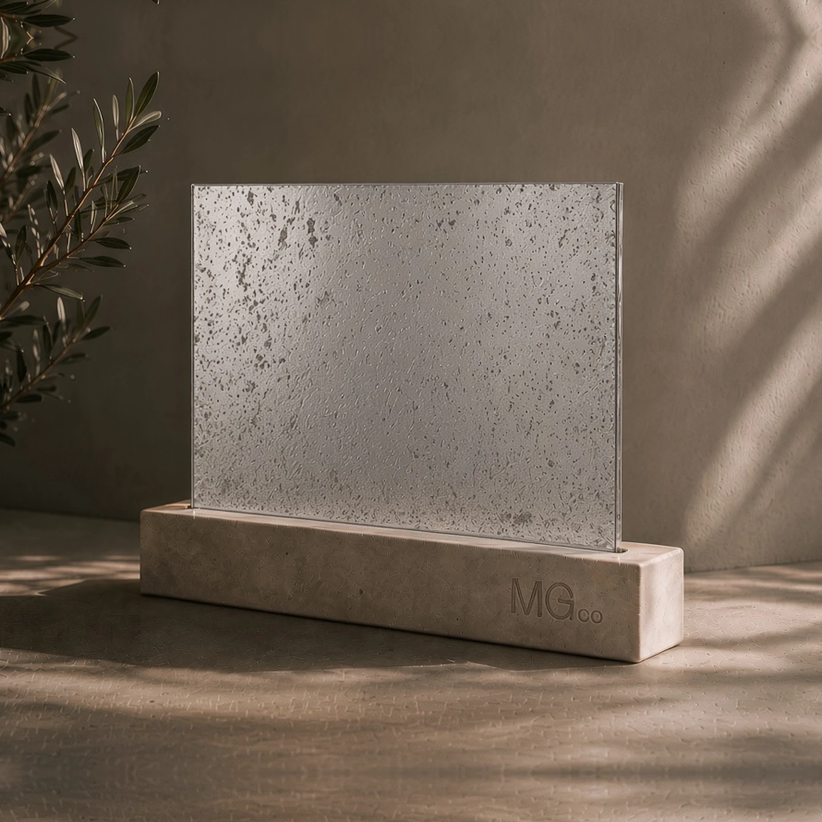 Silver Arctic speckle antique mirror sample