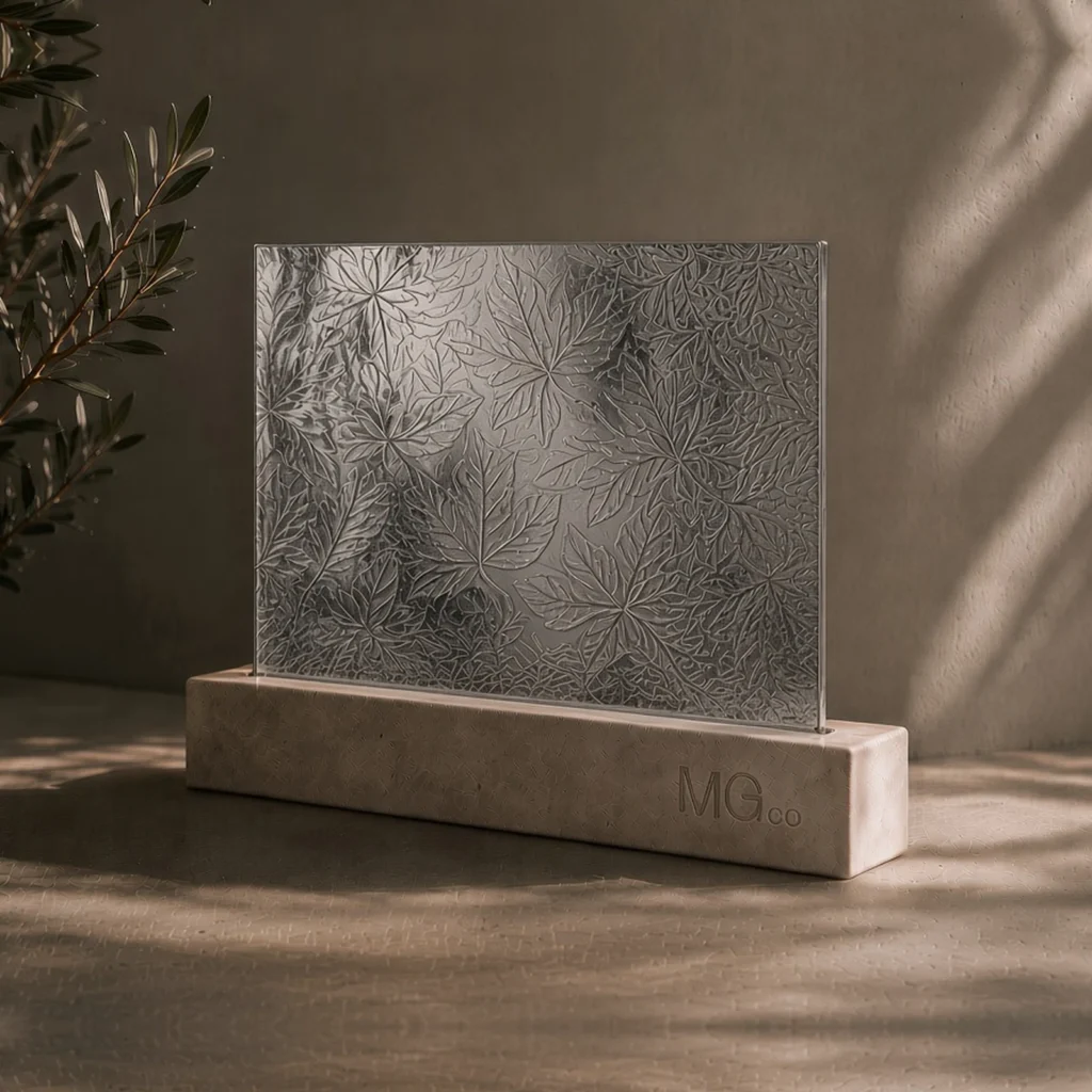 Silver Autumn Leaf marble antique mirror sample
