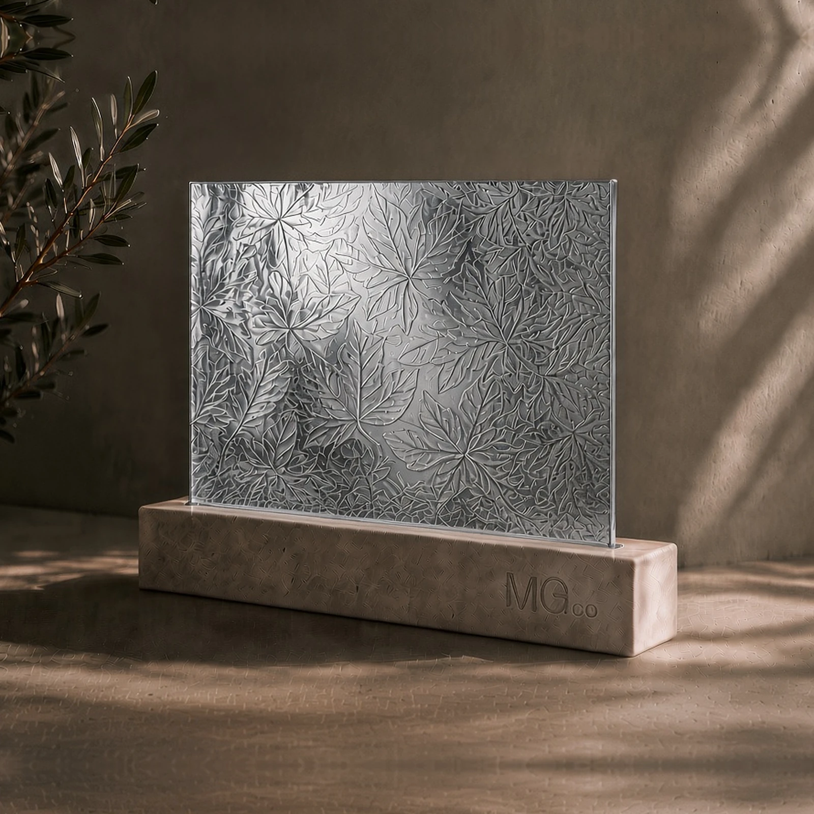 Silver Autumn Leaf stock antique mirror sample