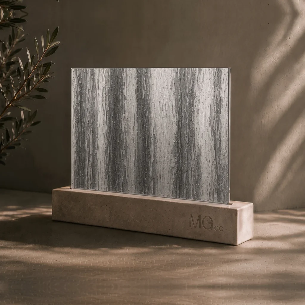 Silver Charcoal Sticks speckle antique mirror sample