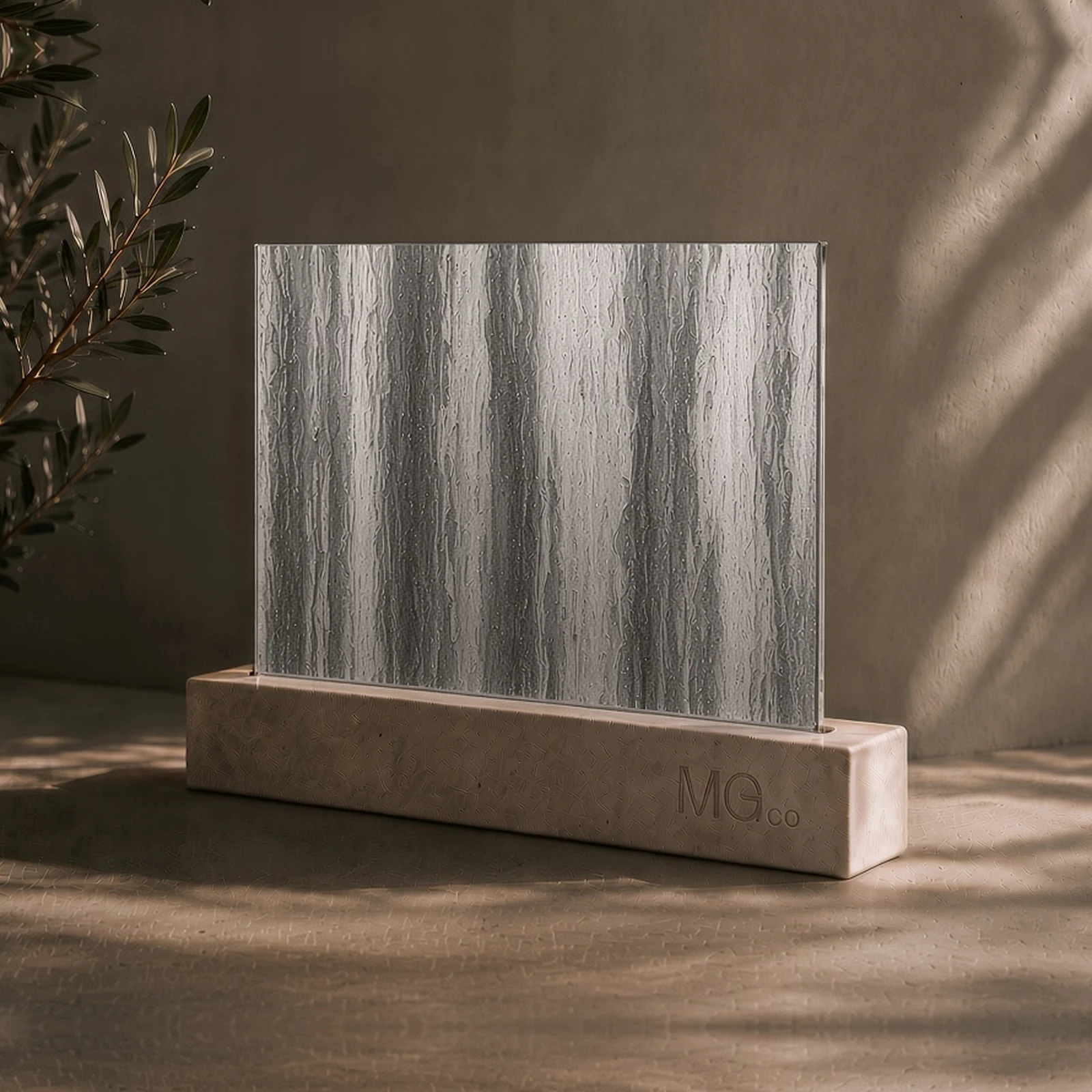 Silver Charcoal Sticks speckle antique mirror sample