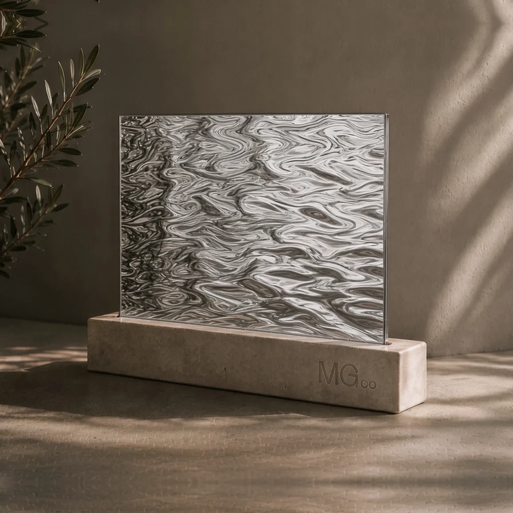 Silver Contora textured mirror sample