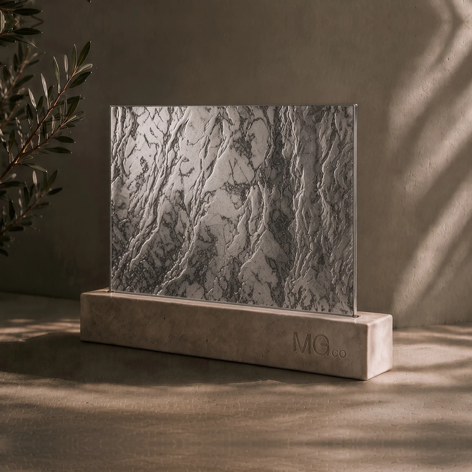 Silver Cotswold marble antique mirror sample