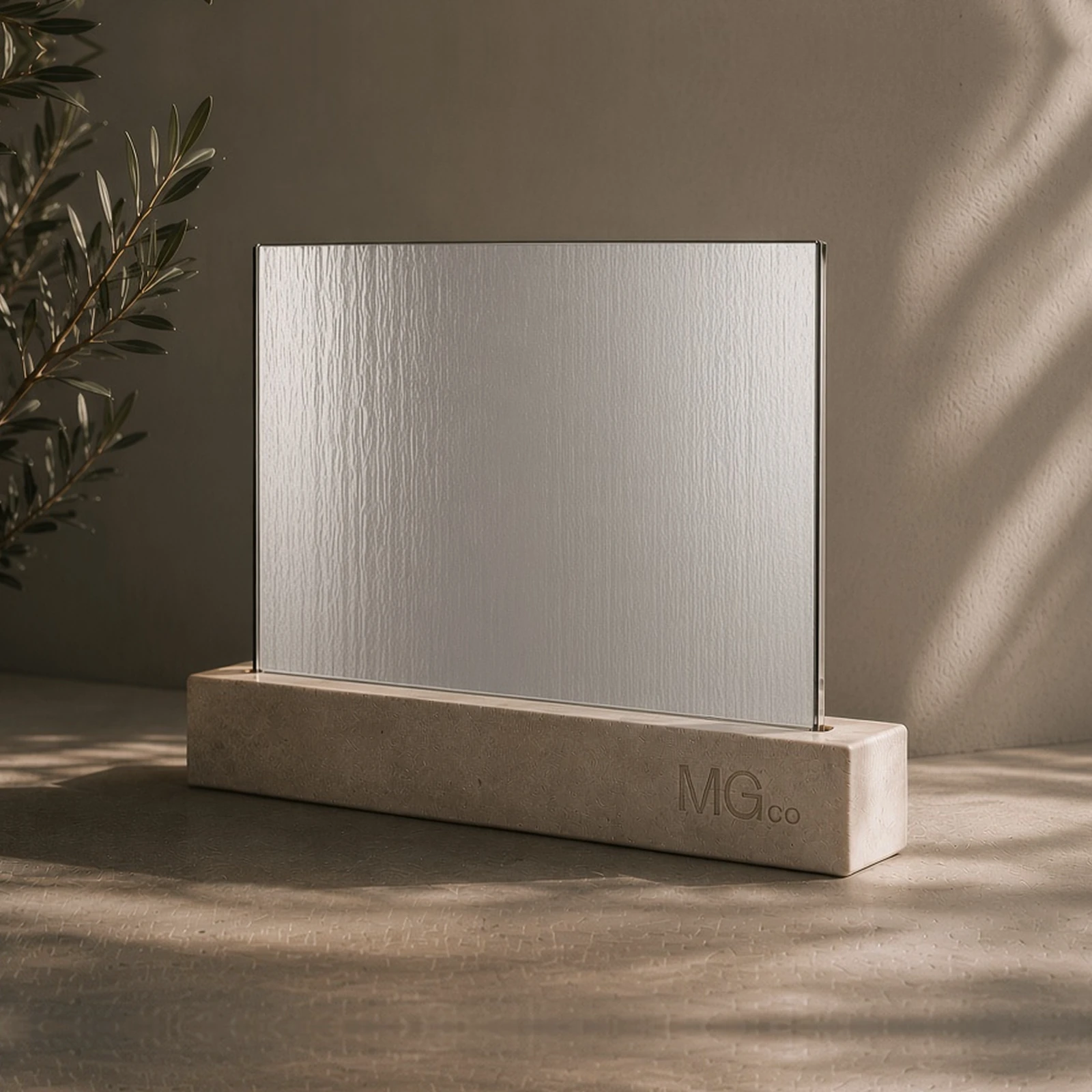 Silver Cotswold textured mirror sample