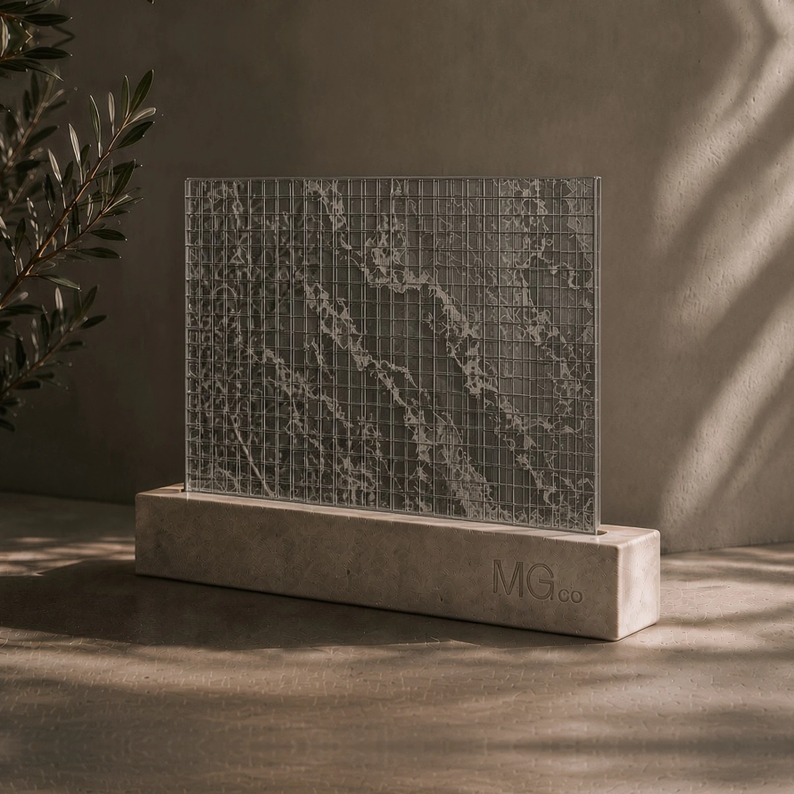 Silver Georgian wired marble antique mirror sample