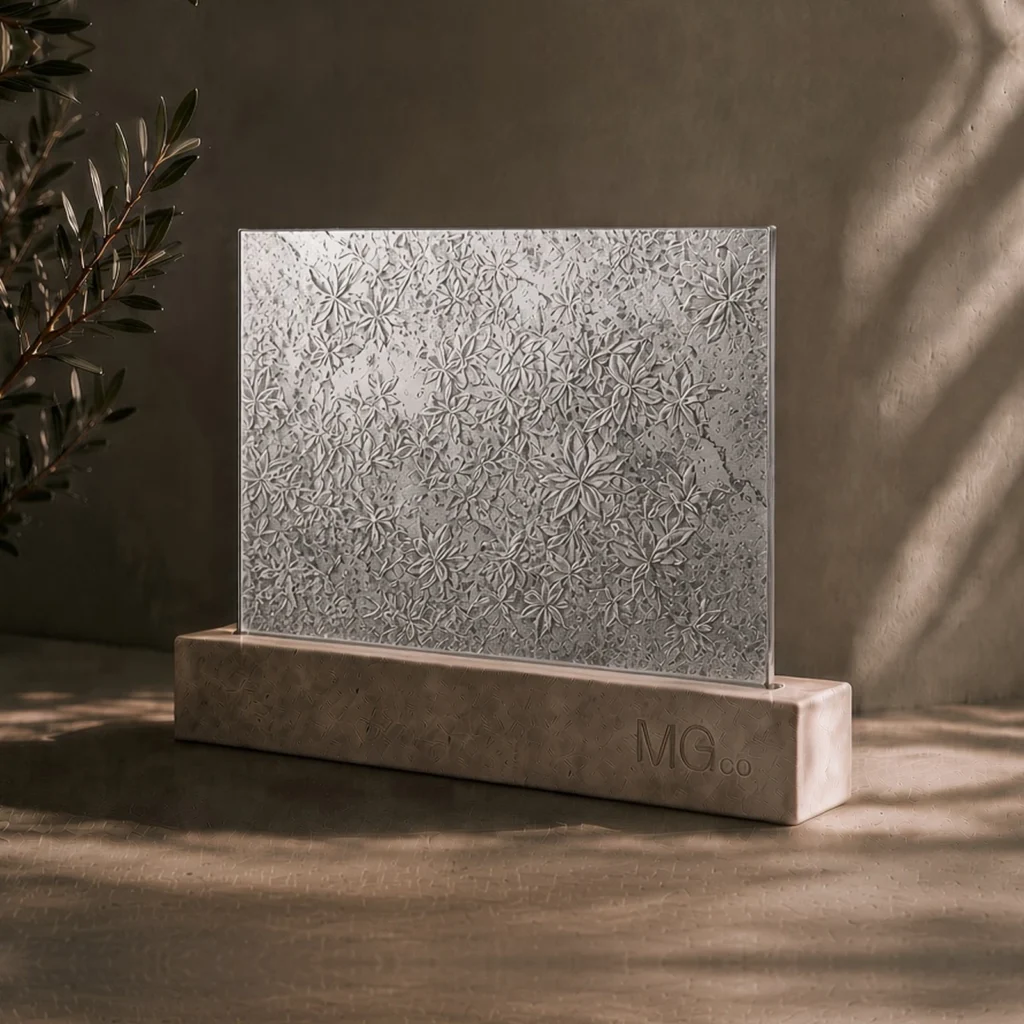 Silver Mayflower speckle antique mirror sample