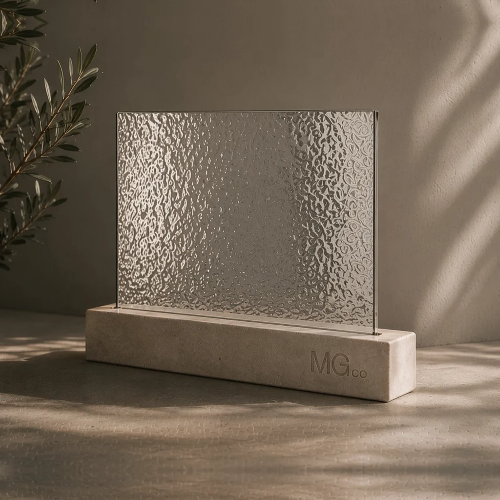 Silver Minster textured mirror sample