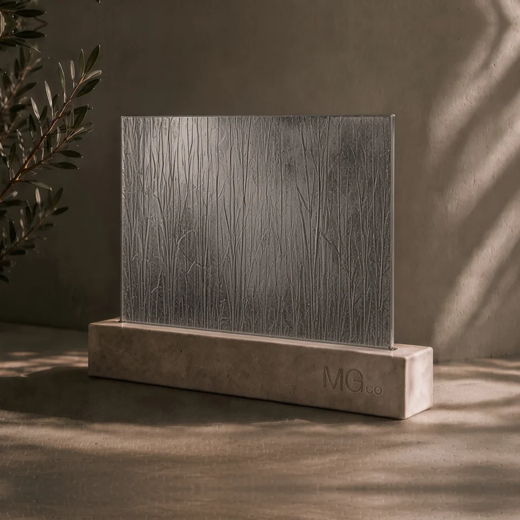 Silver 5mm reeded marble antique mirror sample